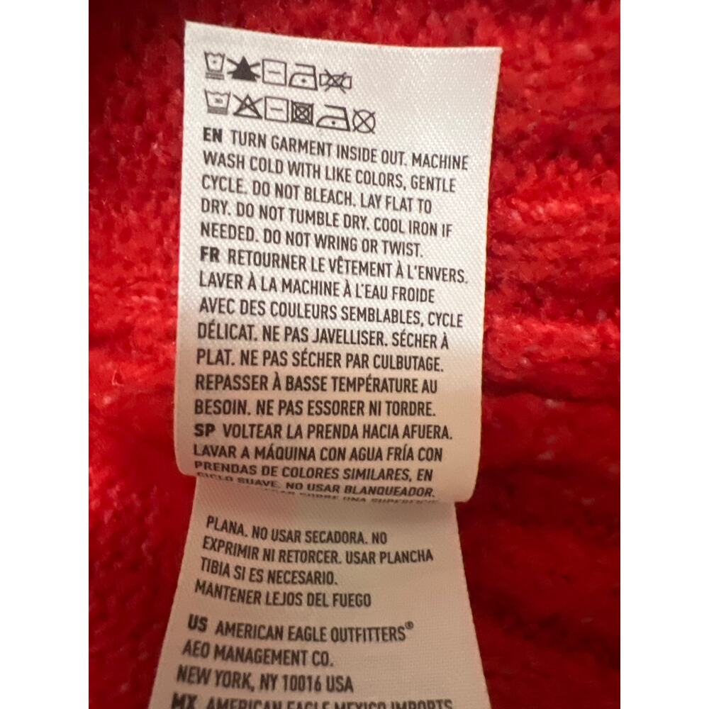 American Eagle Woah So Soft Cable Knit Sweater Red Size XS - Picture 8 of 8